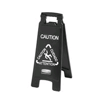 CAUTION SIGN EXEC MULTI LINGUAL 2-SIDED BK 6/CS